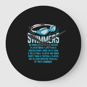 Swimmers Do More Kicks I Funny Large Clock