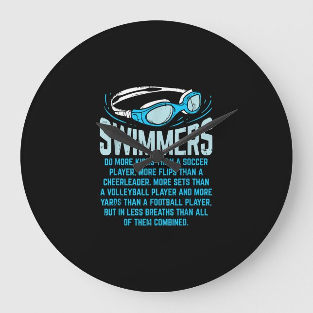 Swimmers Do More Kicks I Funny Large Clock (Front)