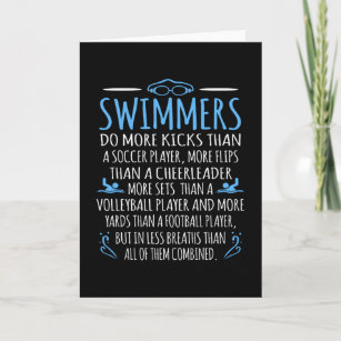 Swimmers Facts Funny Swimming Swim Coach Men Women Card