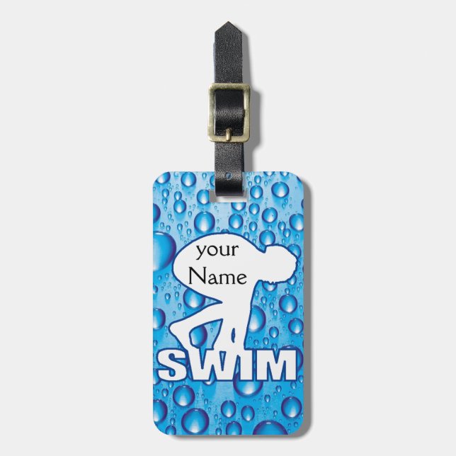 SWIMMERS LUGGAGE OR BAG TAG (Front Vertical)