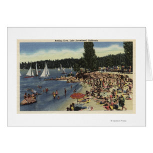 Swimmers on Bathing Cove Beach Cards