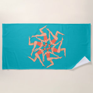 Swimmers - Synchronized Swimming  Beach Towel