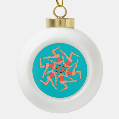 Swimmers _ Synchronized Swimming Choreography  Ceramic Ball Christmas Ornament