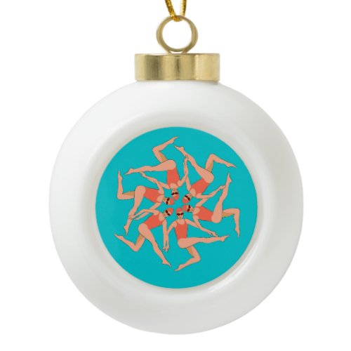 Swimmers - Synchronized Swimming Choreography  Ceramic Ball Christmas Ornament