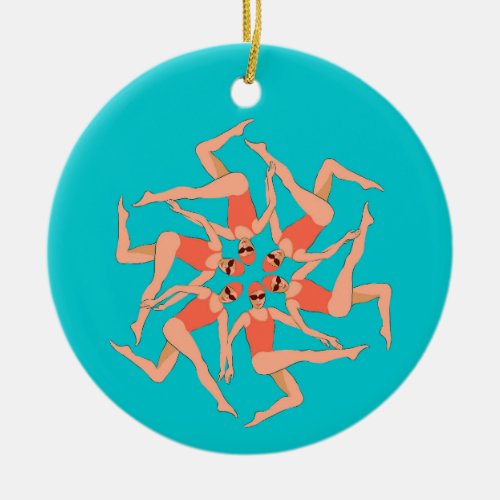 Swimmers _ Synchronized Swimming Choreography  Ceramic Ornament