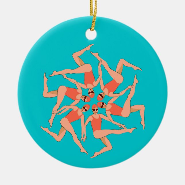 Swimmers - Synchronized Swimming Choreography  Ceramic Ornament (Front)