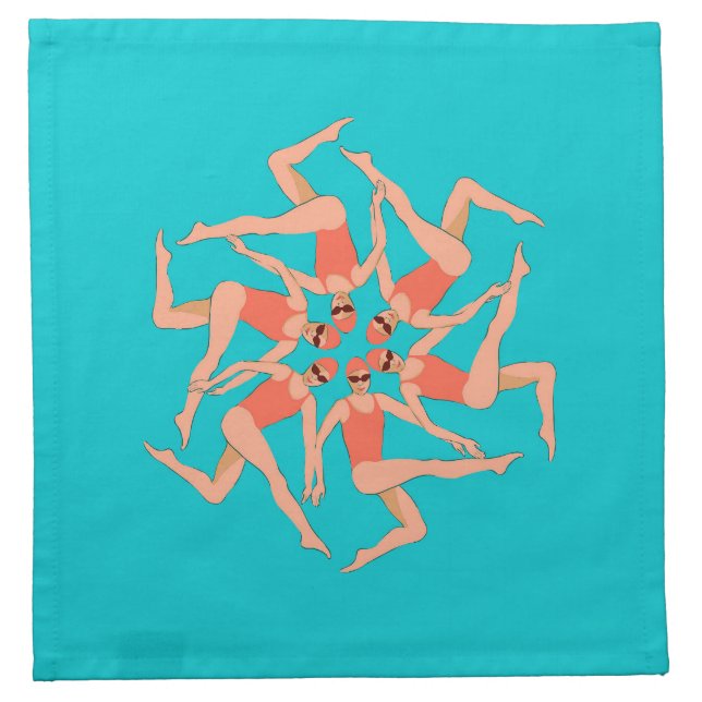 Swimmers - Synchronized Swimming Choreography  Cloth Napkin (Front)