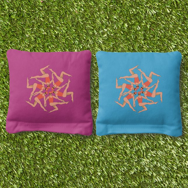 Swimmers - Synchronized Swimming Choreography Cornhole Bags (Grass)