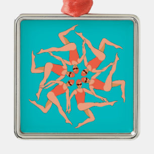 Swimmers - Synchronized Swimming Choreography Metal Ornament