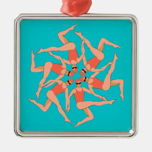 Swimmers _ Synchronized Swimming Choreography  Metal Ornament
