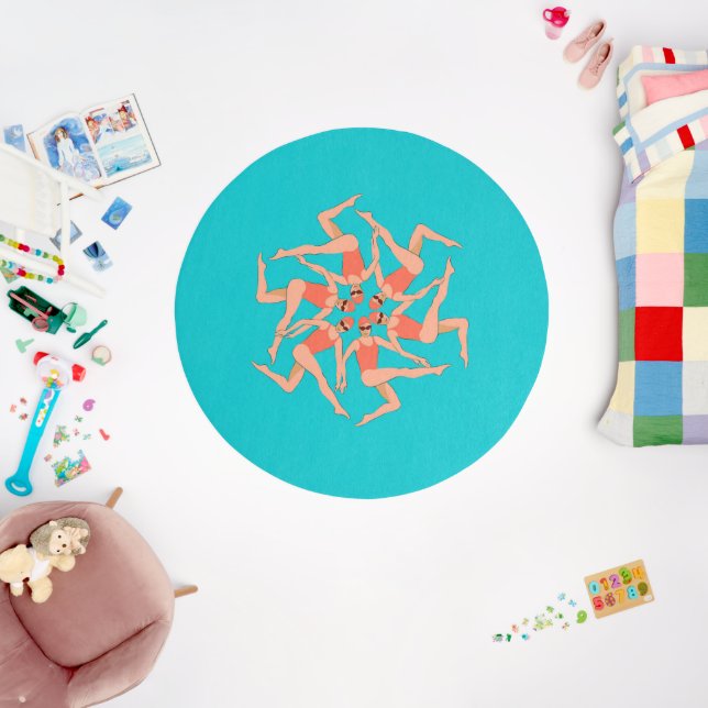 Swimmers - Synchronized Swimming Choreography   Outdoor Rug (Insitu (Babyroom))