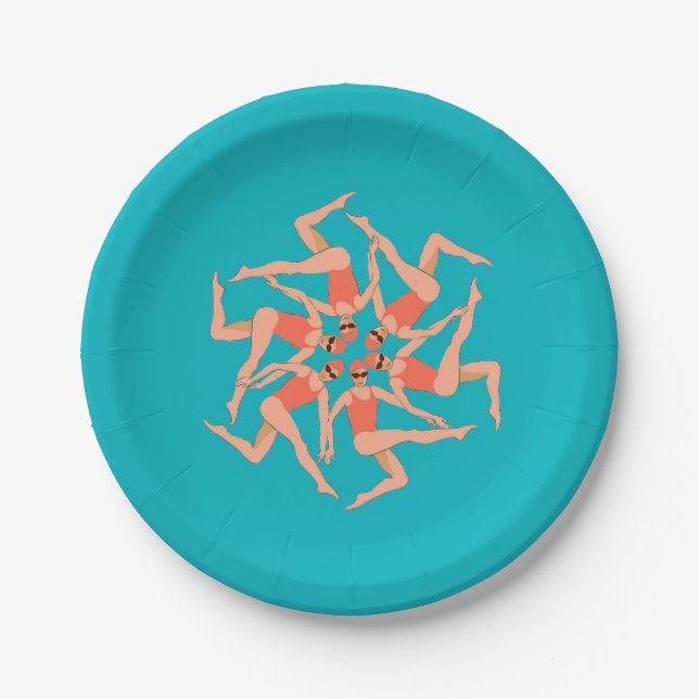Swimmers - Synchronized Swimming  Paper Plates (Front)
