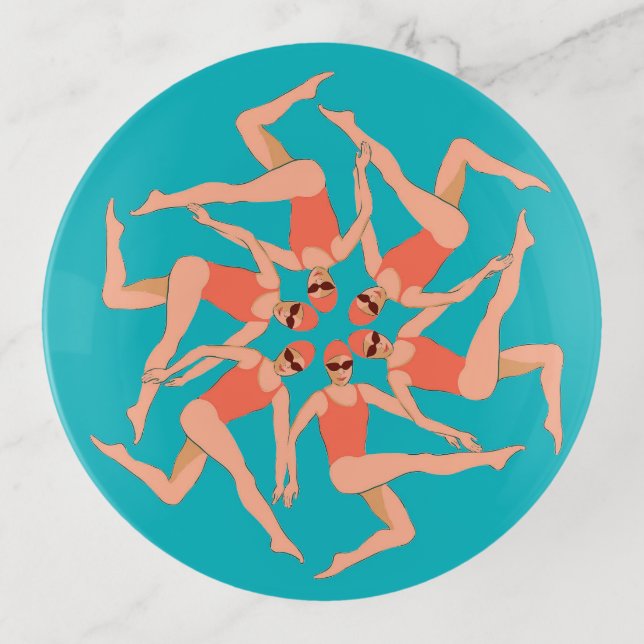 Swimmers - Synchronized Swimming Performance   Trinket Tray (Front)