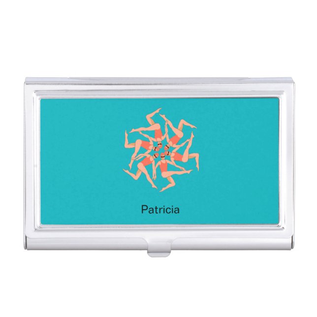 Swimmers - Synchronized Swimming Personalized  Business Card Case (Front)