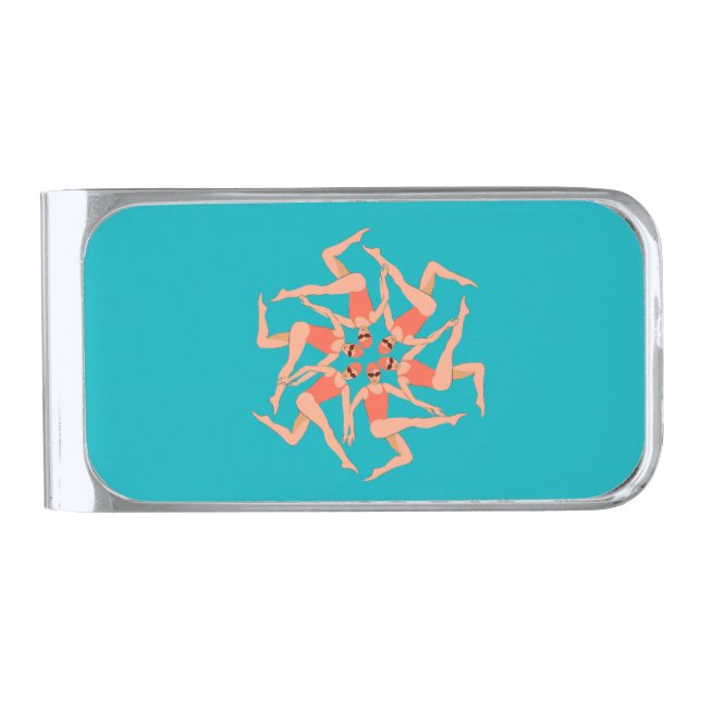 Swimmers - Synchronized Swimming   Silver Finish Money Clip (Front)