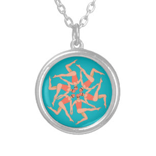 Swimmers - Synchronized Swimming Silver Plated Necklace