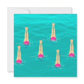 Swimmers Synchronized Swimming Under Water  Invitation