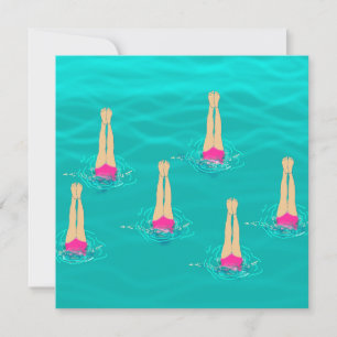 Swimmers Synchronized Swimming Under Water Invitation