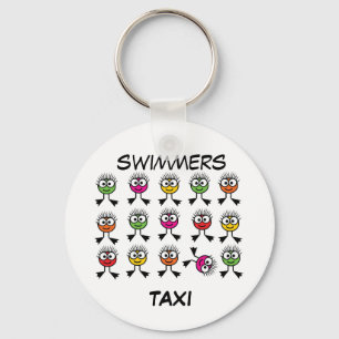 Swimmers TAXI - Bright Swim Characters Keyring