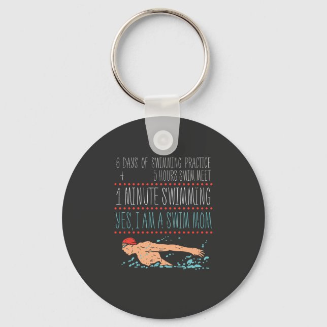 Swimmimg Mom Keychain (Front)
