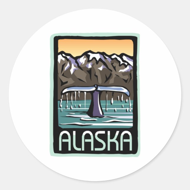 Swimmin' in Alaska Classic Round Sticker (Front)