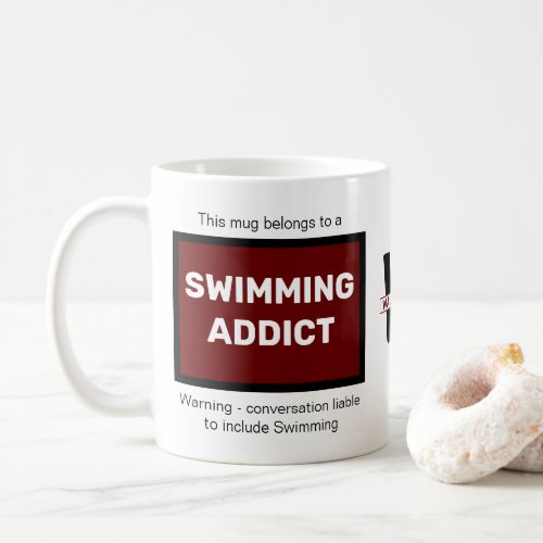 Swimming Addict Add Your Name Monogram Initial Coffee Mug