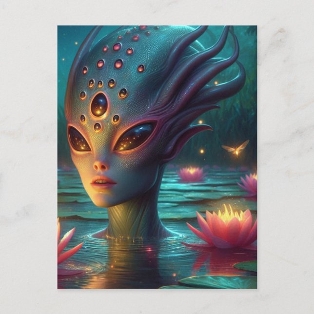 Swimming Alien  Postcard (Front)