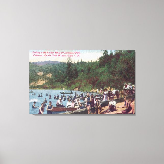 Swimming and Boating on the Russian River Canvas Print (Front)
