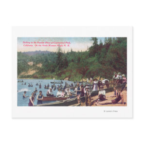 Swimming and Boating on the Russian River Postcard