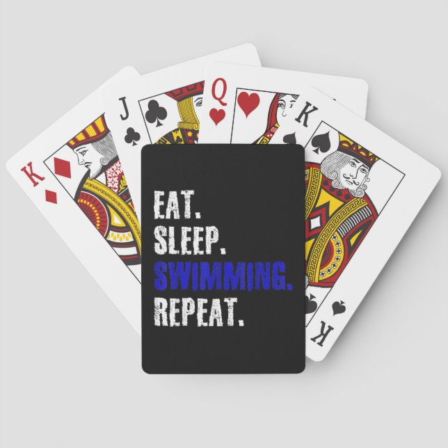 Swimming And Swimmers Design Summer Gift Poker Cards (Back)