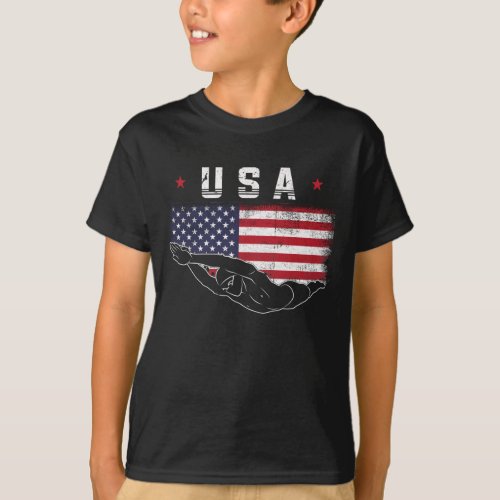 Swimming Athlete Sports USA Swimmer T_Shirt
