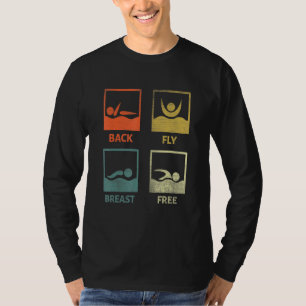 Swimming - Back Fly Breast Free - Swimmer Retro Vi T-Shirt
