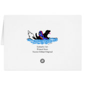 Swimming Black Labrador Cartoon Cards (Back Horizontal)