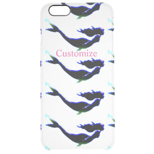 swimming black mermaids white clear iPhone 6 plus case