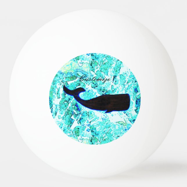 swimming black whale Thunder_Cove Ping Pong Ball (Front)