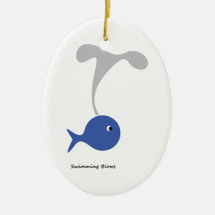 Swimming Blows cool and unique design Ceramic Ornament