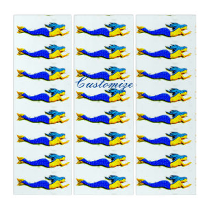 Swimming blue-tail mermaids Thunder_Cove Triptych
