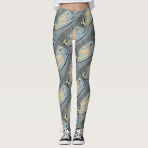 swimming blue whales leggings