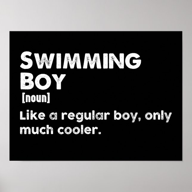 Swimming Boy Funny Definition Siwmmer Poster (Front)