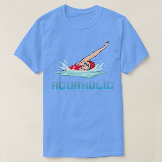 Swimming Cap Goggles Swim Love Funny Swimmer Girl  T-Shirt (Design Front)