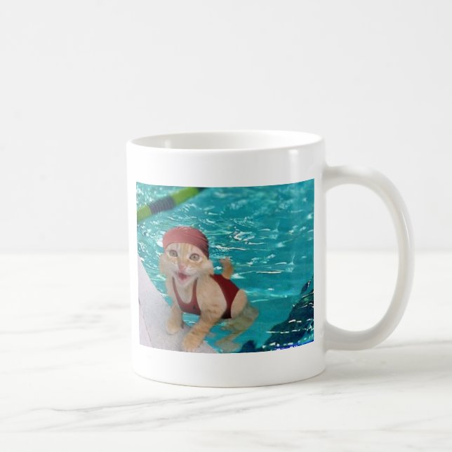 swimming cat coffee mug (Right)
