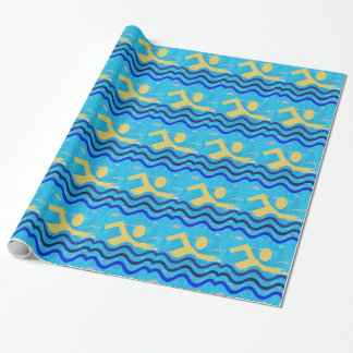 SWIMMING CHAMPION  : COOL MINDS IN HOT TIMES WRAPPING PAPER