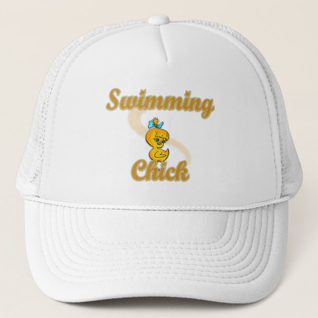 Swimming Chick Trucker Hat (Front)