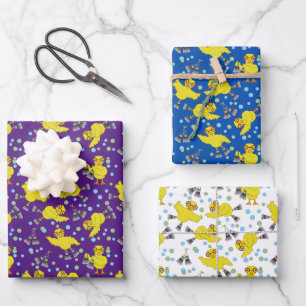 Swimming Chicks Wrapping Paper Sheets