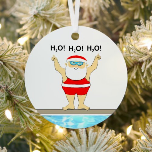 Swimming Christmas Collectible Metal Ornament