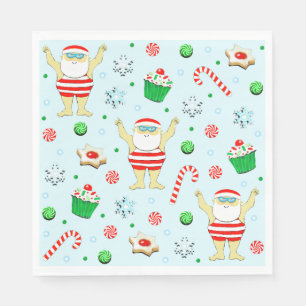 Swimming Christmas Holiday Party Napkins