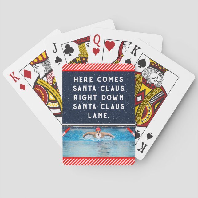 Swimming Christmas Poker Cards (Back)