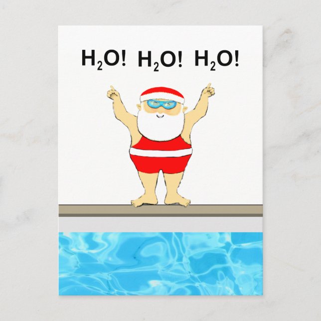 Swimming Christmas Postcard (Front)