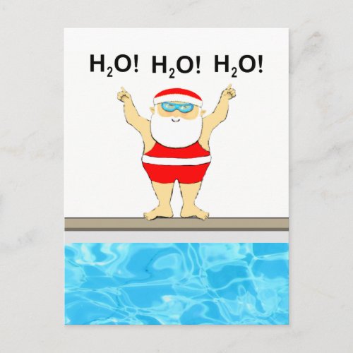 Swimming Christmas Postcard