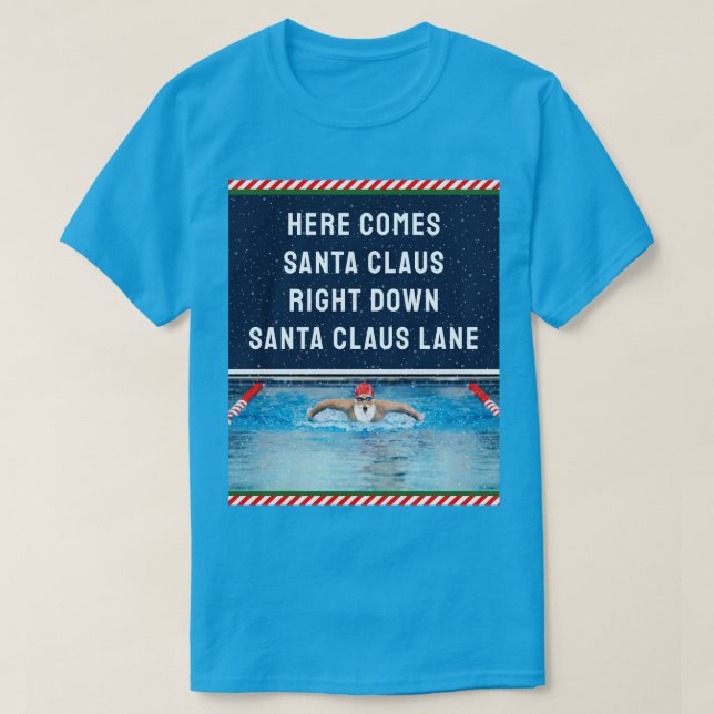 Swimming Christmas T-Shirt (Design Front)